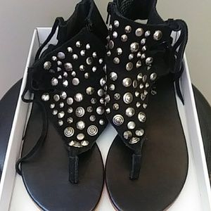 Black suede sandals